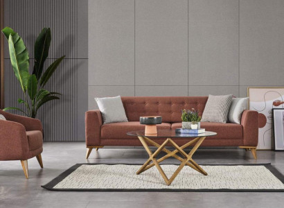 Living room set Pink Stylish Suite sofa 3+1 Seater Armchair Couches